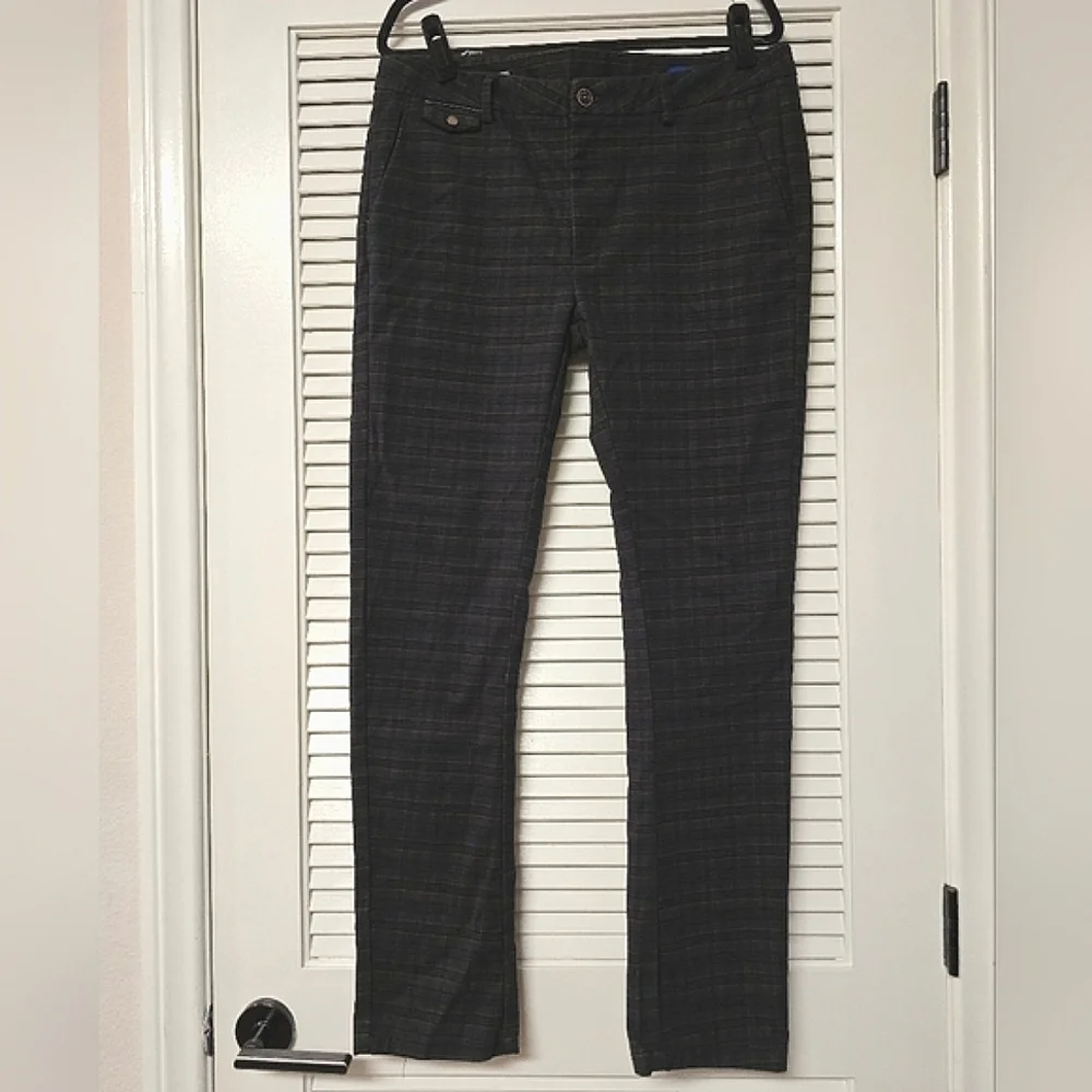 Denim Couture - Men's Brown & Blue Cotton Plaid Casual Pants